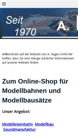 Vorschau der mobilen Webseite www.hobby-shop.at, A. Hagen OHG