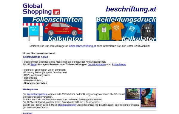 Vorschau von www.beschriftung.at, Austrian-Global-Shopping