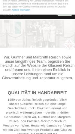 Vorschau der mobilen Webseite www.glasreisch.at, Glaserei Günther Reisch