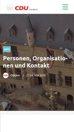 Vorschau der mobilen Webseite cdu-osnabrueck.de, CDU-Kreisverband Osnabrück-Stadt
