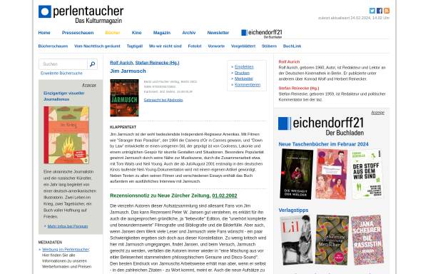 Vorschau von www.perlentaucher.de, Stefan Reinecke / Rolf Aurich über Jim Jarmusch
