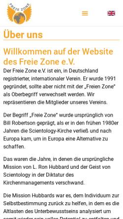 Vorschau der mobilen Webseite freezone.de, Freie Zone e.V.