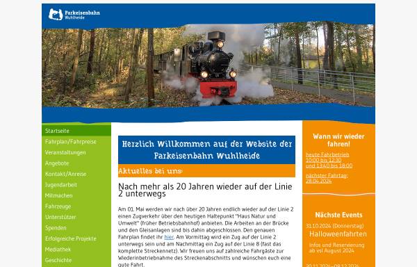 Vorschau von www.parkeisenbahn.de, Berliner Parkeisenbahn