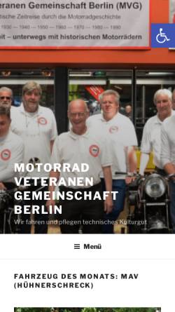 Vorschau der mobilen Webseite www.mvg-berlin.de, Motorrad Veteranen Gemeinschaft Berlin