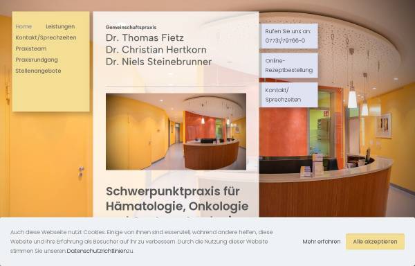 Vorschau von onkologie-bodensee.de, Gemeinschaftspraxis Dr. Banhardt und Dr. Fietz