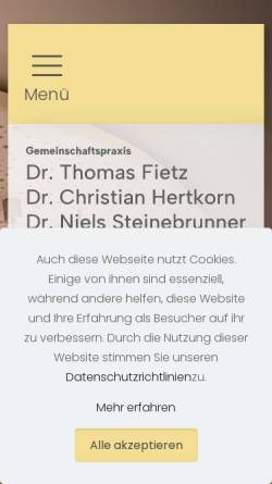 Vorschau der mobilen Webseite onkologie-bodensee.de, Gemeinschaftspraxis Dr. Banhardt und Dr. Fietz