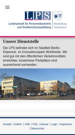 Vorschau der mobilen Webseite lps-berlin.de, LPS-Berlin - Landesanstalt für Personendosimetrie und Strahlenschutzausbildung