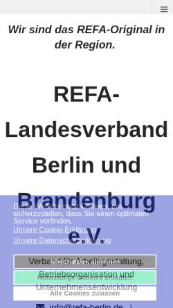 Vorschau der mobilen Webseite www.refa-berlin.de, REFA Landesverband Berlin & Brandenburg e.V.