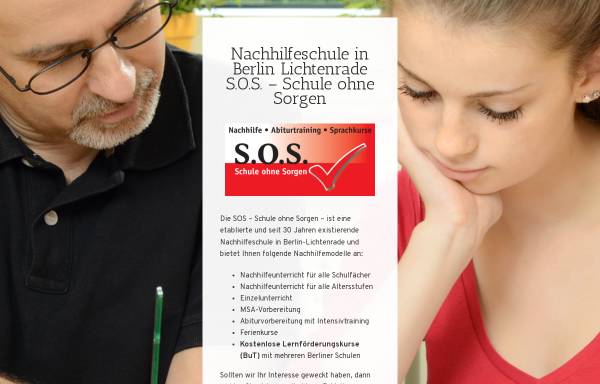 Vorschau von www.schule-ohne-sorgen.de, SOS Schule ohne Sorgen