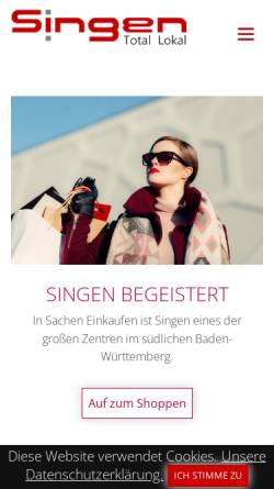 Vorschau der mobilen Webseite www.in-singen.de, Stadt Singen am Hohentwiel