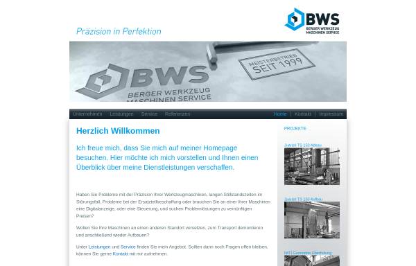 Vorschau von www.bws-maschinen.de, Hanno Berger - Feinwerkmechaniker Meister