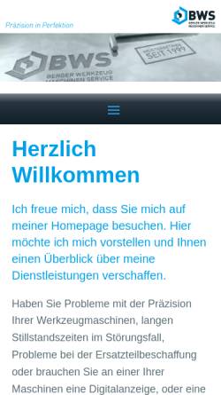 Vorschau der mobilen Webseite www.bws-maschinen.de, Hanno Berger - Feinwerkmechaniker Meister