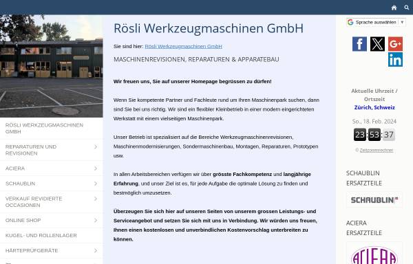 Vorschau von www.roesli-maschinen.ch, Walter Roesli & Sohn