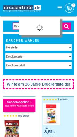 Vorschau der mobilen Webseite www.druckertinte.de, Druckertinte.de GmbH