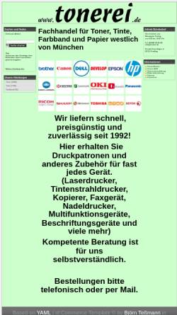 Vorschau der mobilen Webseite www.tonerei.de, Gerhard Schweitzer Toner-Service