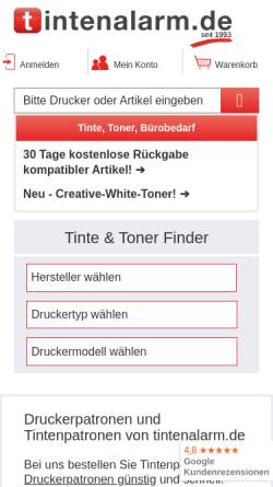 Vorschau der mobilen Webseite www.tintenalarm.de, Tintenalarm, Thomas Zenkel