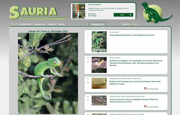 Vorschau von www.sauria.de, Sauria - Herpetologie und Terraristik
