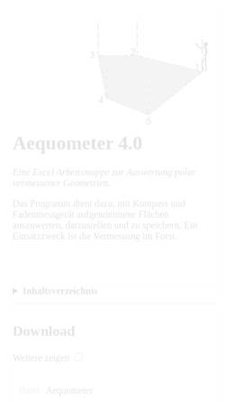 Vorschau der mobilen Webseite www.aequometer.de, Aequometer - Auswertung von polar aufgenommenen Flächen