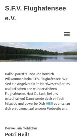 Vorschau der mobilen Webseite flughafensee.de, SFV Flughafensee