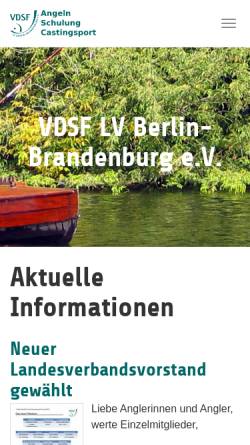 Vorschau der mobilen Webseite www.vdsfberlinbrandenburg.de, VDSF LV Berlin-Brandenburg e.V.