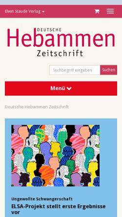 Vorschau der mobilen Webseite www.dhz-online.de, Deutsche Hebammen Zeitschrift