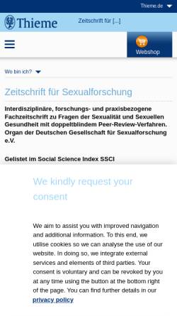 Vorschau der mobilen Webseite www.thieme.de, Sexualforschung