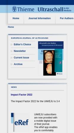 Vorschau der mobilen Webseite www.thieme.de, Ultraschall in der Medizin