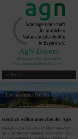 Vorschau der mobilen Webseite www.agn-bayern.de, AgN in Bayern - Arbeitsgemeinschaft Naturschutz