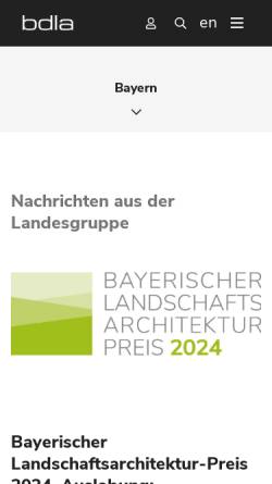 Vorschau der mobilen Webseite www.bayern.bdla.de, BDLA Bayern