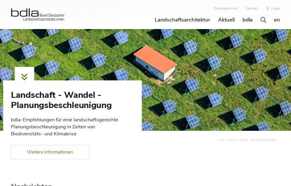 Vorschau von www.bdla.de, BDLA Bund Deutscher Landschaftsarchitekten