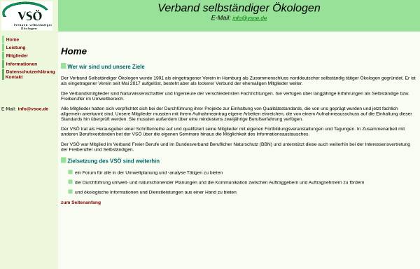 Vorschau von www.vsoe.de, VSÖ Verband Selbständiger Ökologen