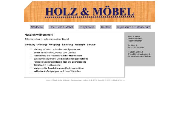 Vorschau von www.xn--holzundmbel-yfb.de, Holz und Möbel Volker Wollbrink