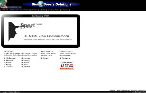 Vorschau von www.globalsport.de, Global Sports Software