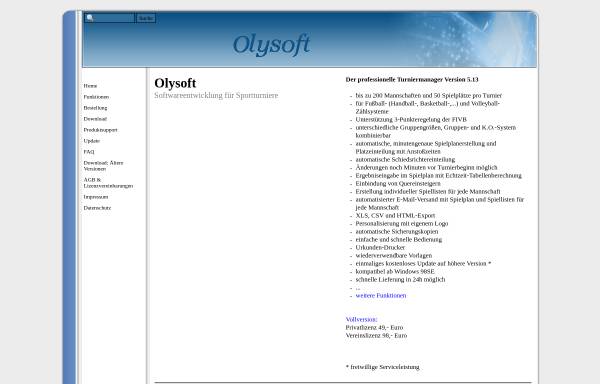 Vorschau von www.olysoft.de, Olysoft Turniermanager