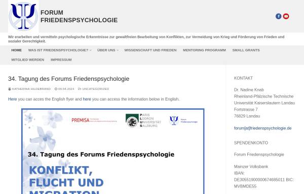 Vorschau von www.friedenspsychologie.de, Forum Friedenspsychologie