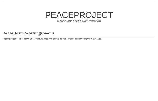 Vorschau von peaceproject.de, Das Friedensportal - Peaceproject