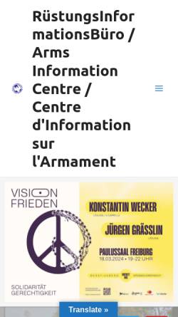 Vorschau der mobilen Webseite www.rib-ev.de, RüstungsInformationsBüro (RIB)