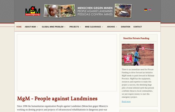 Vorschau von www.mgm.org, Stiftung Menschen gegen Minen