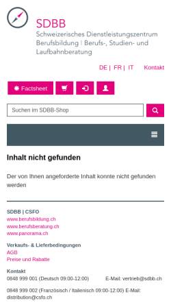 Vorschau der mobilen Webseite www.berufswahlmagazin.ch, Berufswahlmagazin