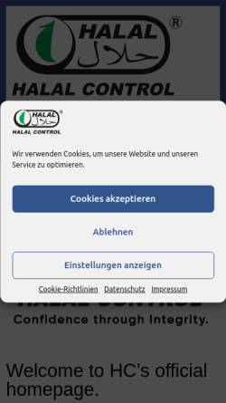 Vorschau der mobilen Webseite www.halalcontrol.de, Halal Control e.K.