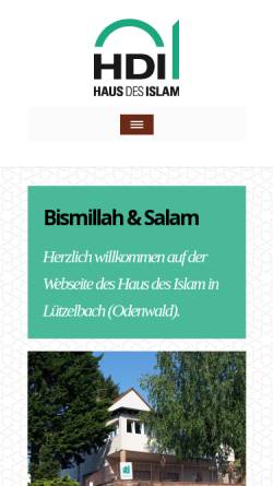 Vorschau der mobilen Webseite www.hausdesislam.de, Haus des Islam