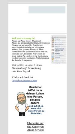 Vorschau der mobilen Webseite ansary.de, Islam in Deutsch(land)