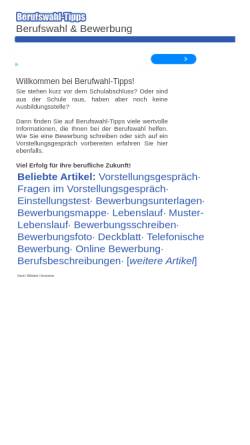 Vorschau der mobilen Webseite www.berufswahl-tipps.de, Berufswahltipps für Jugendliche
