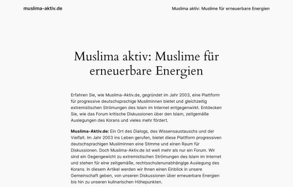 Vorschau von www.muslima-aktiv.de, Muslima-Aktiv