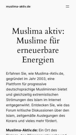 Vorschau der mobilen Webseite www.muslima-aktiv.de, Muslima-Aktiv