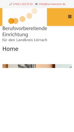Vorschau der mobilen Webseite www.bve-loerrach.de, BVE Lörrach, Berufsvorbereitende Einrichtung Landkreis Lörrach