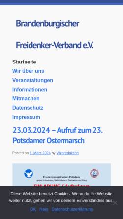 Vorschau der mobilen Webseite www.brandenburger-freidenker.de, Brandenburgischer Freidenker-Verband e.V.