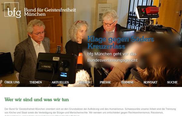 Vorschau von www.bfg-muenchen.de, Bund für Geistesfreiheit (bfg) München: Interessenvertretung der Konfessionslosen