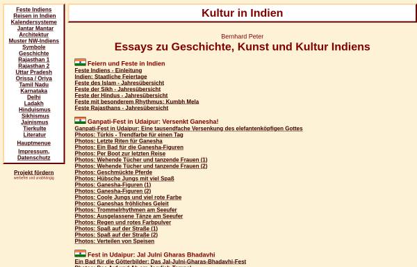 Vorschau von www.kultur-in-asien.de, Essays zu Geschichte, Kunst und Kultur Indiens