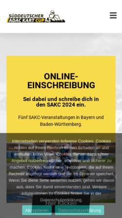 Vorschau der mobilen Webseite www.sakc.de, Süddeutscher ADAC-Kart-Cup